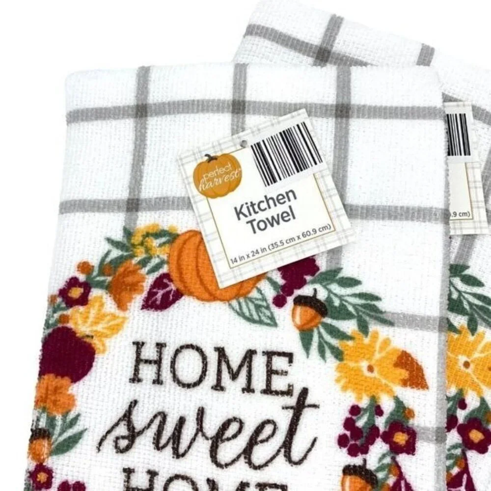 Fall Harvest Home Pumpkin Kitchen Towel Sets New